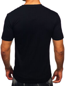 Camiseta estampada de algodón para hombre Negro Bolf MPO3460