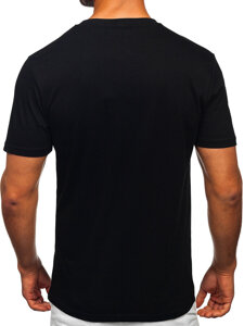 Camiseta estampada de algodón para hombre Negro Bolf MPO3466