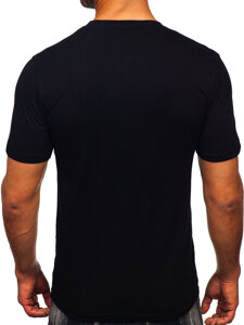 Camiseta estampada de algodón para hombre Negro Bolf MPO3485