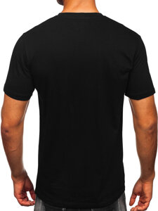 Camiseta estampada de algodón para hombre Negro Bolf MPO3500