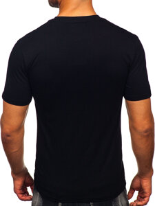 Camiseta estampada de algodón para hombre Negro Bolf MPO3531