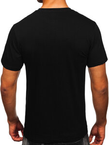 Camiseta estampada de algodón para hombre Negro Bolf MPO3557