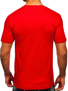 Camiseta estampada de algodón para hombre Rojo Bolf MPO3484