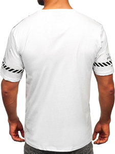 Camiseta estampada de algodón para hombre color blanco Bolf 11003