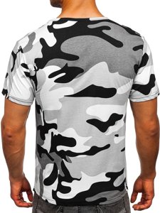 Camiseta estampada de camuflaje de algodón para hombre color gris claro Denley 14930