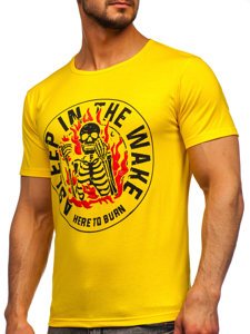 Camiseta estampada para hombre color amarillo Denley KS2631