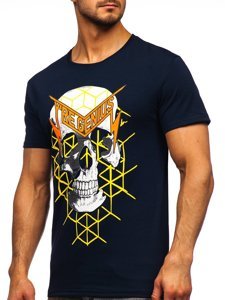 Camiseta estampada para hombre color azul oscuro Bolf Y70002