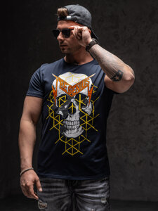 Camiseta estampada para hombre color azul oscuro Bolf Y70002