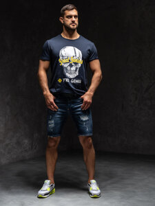 Camiseta estampada para hombre color azul oscuro Bolf Y70012