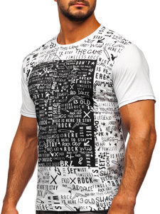 Camiseta estampada para hombre color blanco Bolf 1173