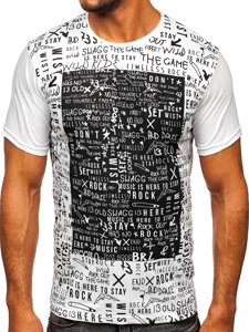 Camiseta estampada para hombre color blanco Bolf 1173