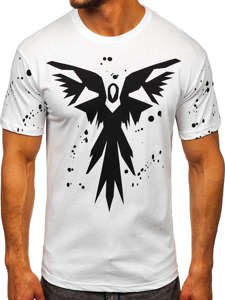 Camiseta estampada para hombre color blanco Bolf 300