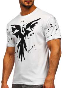 Camiseta estampada para hombre color blanco Bolf 300