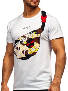 Camiseta estampada para hombre color blanco Bolf KS2371