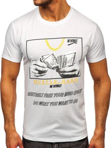 Camiseta estampada para hombre color blanco Bolf KS2538