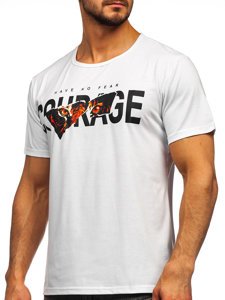 Camiseta estampada para hombre color blanco Bolf KS2620