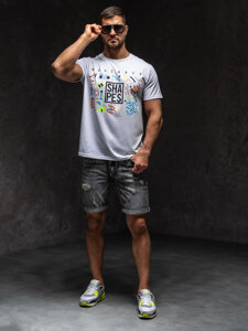 Camiseta estampada para hombre color blanco Bolf KS2625