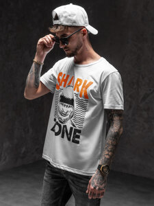 Camiseta estampada para hombre color blanco Bolf KS2652