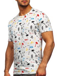 Camiseta estampada para hombre color blanco Denley 14924