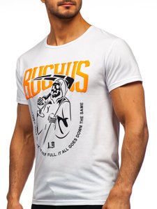 Camiseta estampada para hombre color blanco Denley KS2633