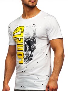 Camiseta estampada para hombre color blanco Denley Y70001