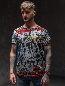 Camiseta estampada para hombre color gris Bolf 14901