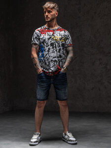 Camiseta estampada para hombre color gris Bolf 14901