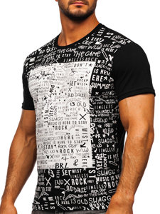 Camiseta estampada para hombre color negro Bolf 1173