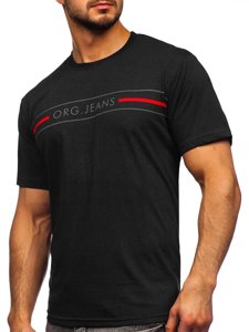 Camiseta estampada para hombre color negro Bolf 14802