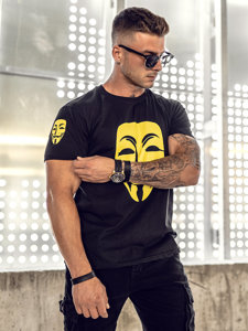 Camiseta estampada para hombre color negro Bolf 192367