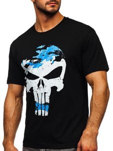 Camiseta estampada para hombre color negro Bolf 2098