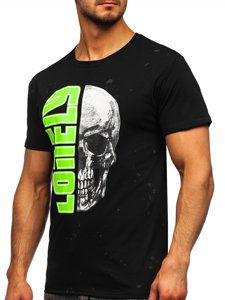 Camiseta estampada para hombre color negro Bolf Y70001