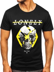 Camiseta estampada para hombre color negro Bolf Y70011