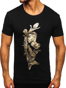 Camiseta estampada para hombre color negro Bolf Y70052