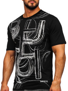 Camiseta estampada para hombre color negro Denley KS2525T