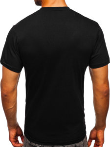 Camiseta estampada para hombre color negro y rojo Bolf 2098