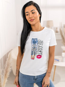 Camiseta estampada para mujer Blanco Bolf 95T2507