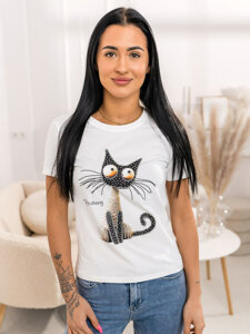 Camiseta estampada para mujer Blanco Bolf 95T2515