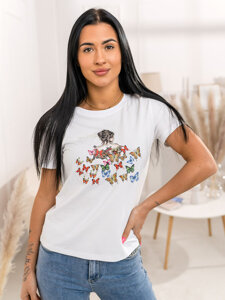 Camiseta estampada para mujer Blanco Bolf 95T2525