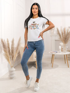 Camiseta estampada para mujer Blanco Bolf 95T2525