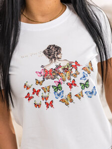 Camiseta estampada para mujer Blanco Bolf 95T2525