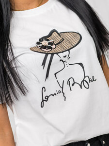 Camiseta estampada para mujer Blanco Bolf 97T2112