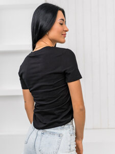 Camiseta estampada para mujer Negro Bolf 95T2518