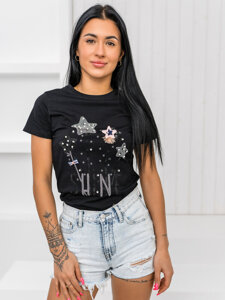 Camiseta estampada para mujer Negro Bolf 96T620