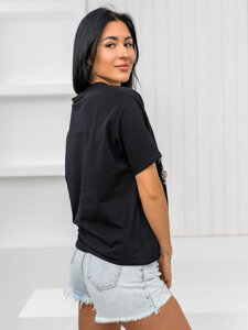 Camiseta estampada para mujer Negro Bolf 96T636