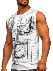 Camiseta estampada sin mangas color blanco Bolf 14818