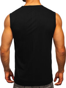 Camiseta estampada sin mangas color negro Bolf 14813