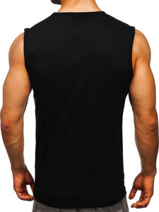 Camiseta estampada sin mangas color negro Bolf 14821