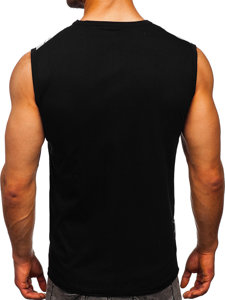 Camiseta estampada sin mangas color negro Bolf 14826