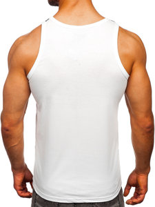 Camiseta estampada sin mangas tipo bóxer color blanco Bolf 14853